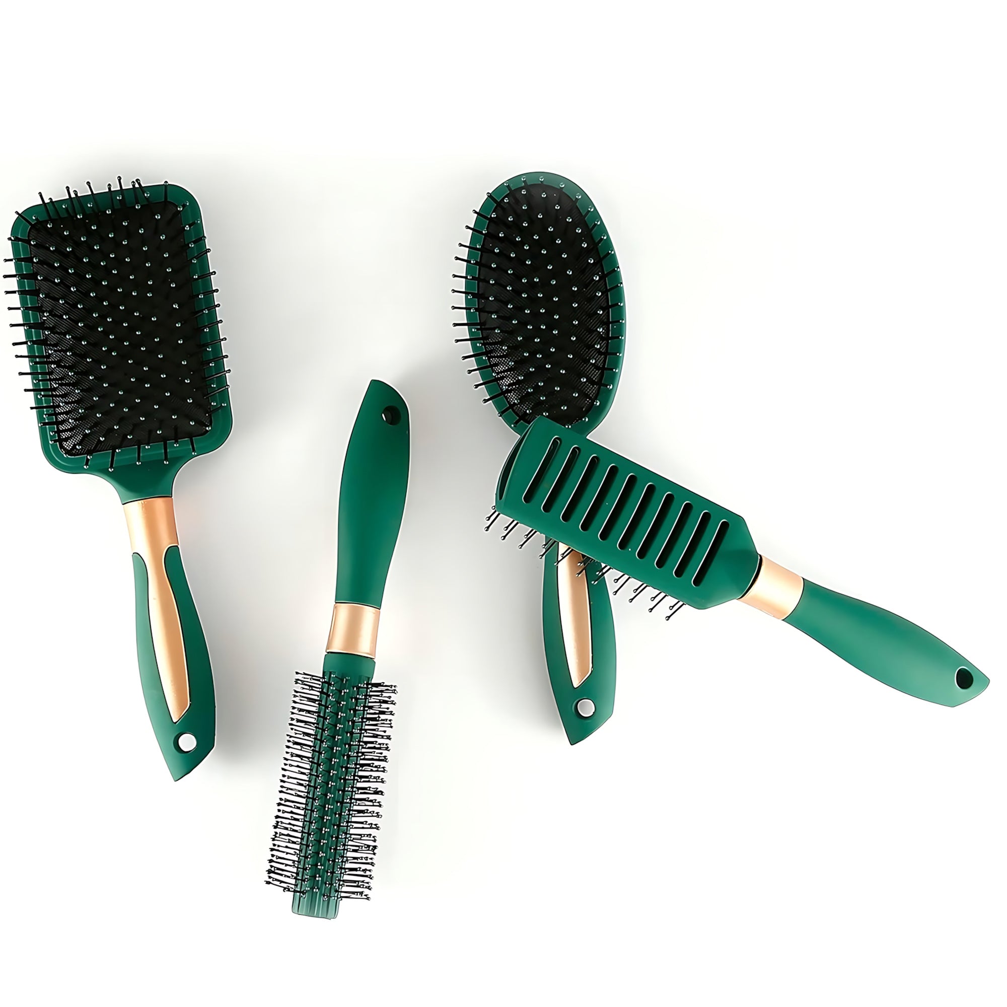 Anti-Tangle Hair Brush & Comb Set – 4 Pcs Paddle Hair Brush Kit for Wet & Dry Hair