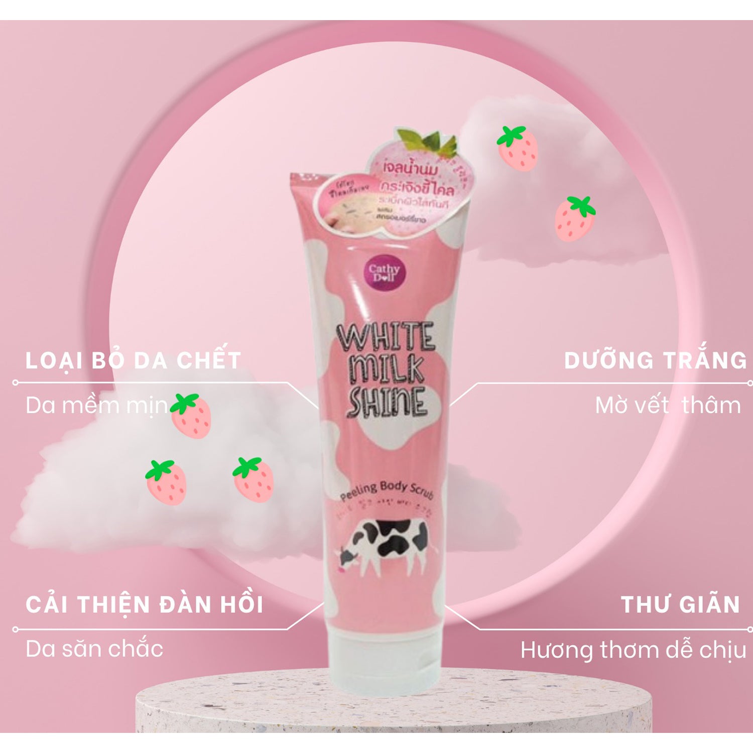 Cathy Doll White Milk Shine Peeling Body Scrub - 320ml