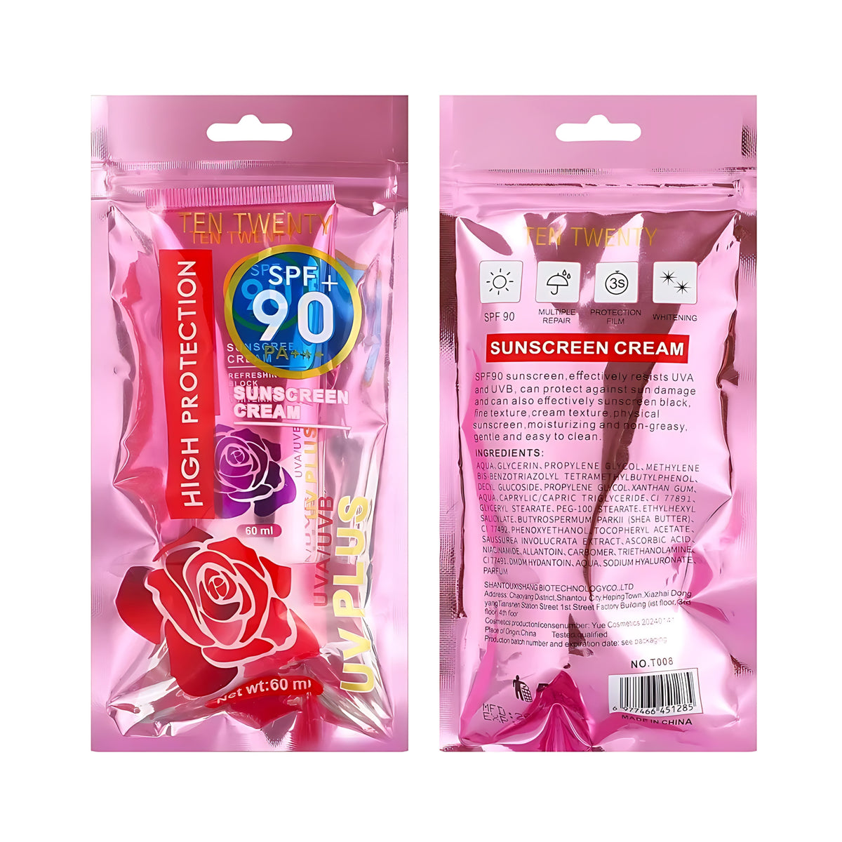 Ten Twenty Sunscreen Cream SPF 90 PA+++ - 60ml