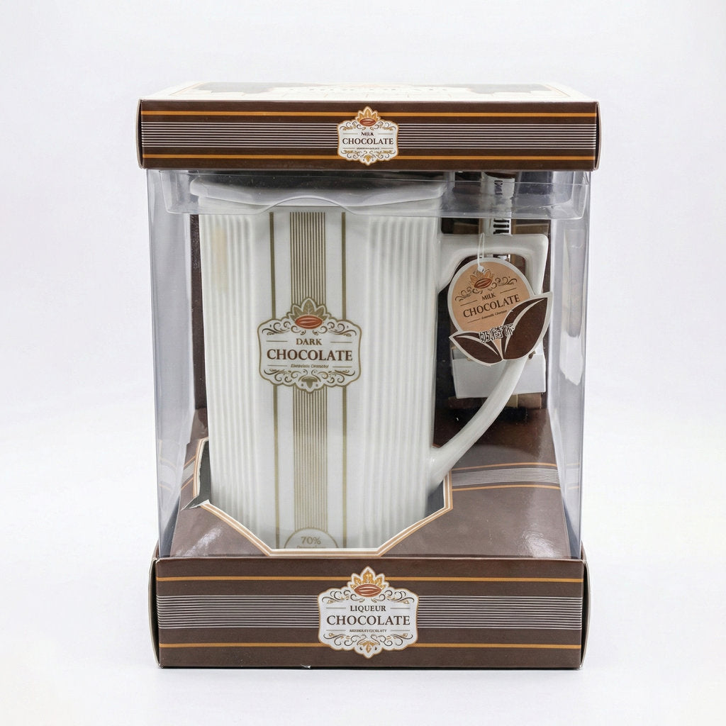 Hot Chocolate Ceramic Mug Gift Set – With Free Gift Wrap