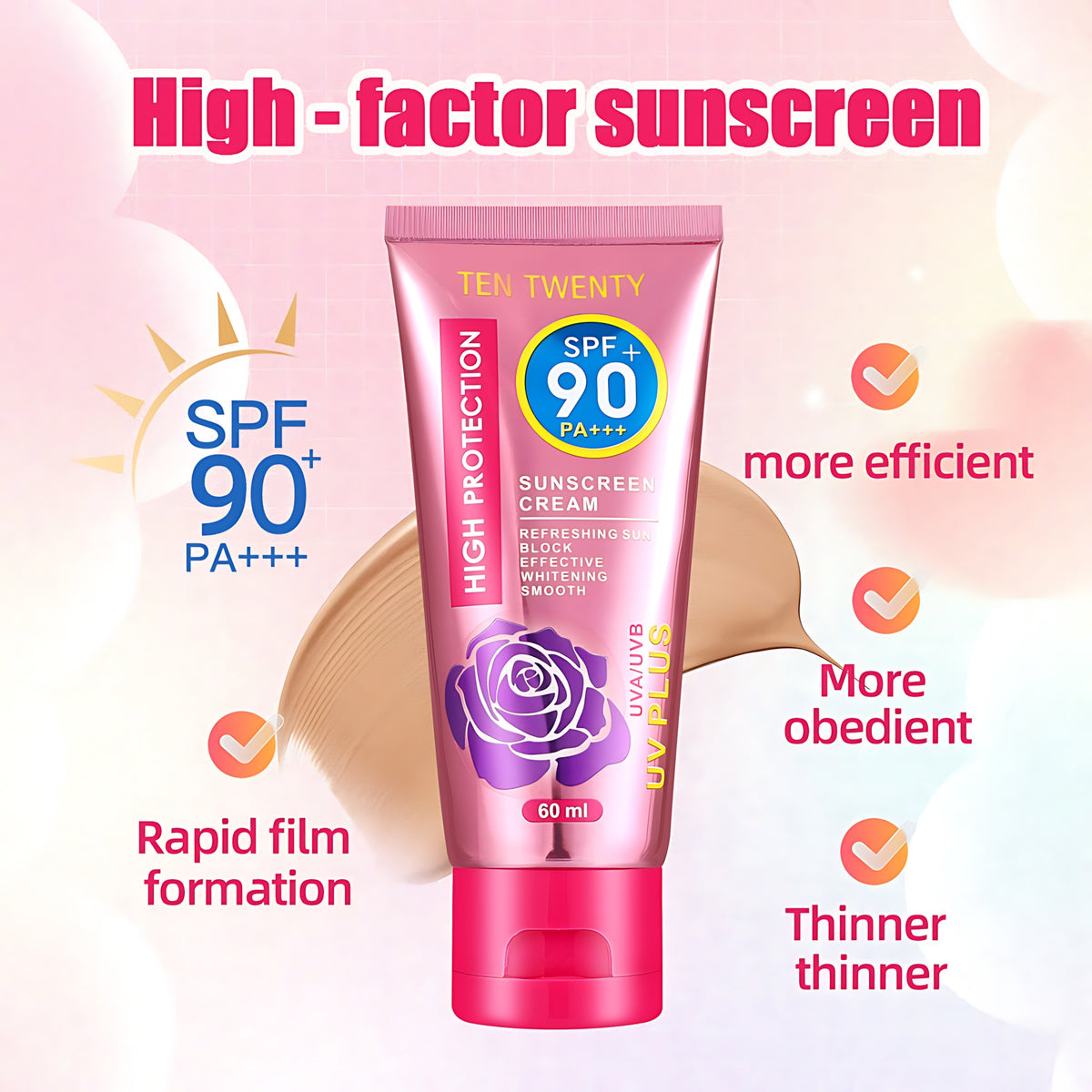 Ten Twenty Sunscreen Cream SPF 90 PA+++ - 60ml
