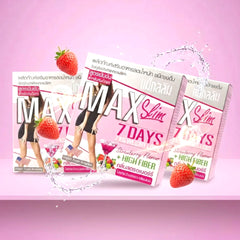 Max Slim 7 Days Strawberry Flavor Slimming Powder Drink 15g x 10 Sachets - (3 Pcs Combo)