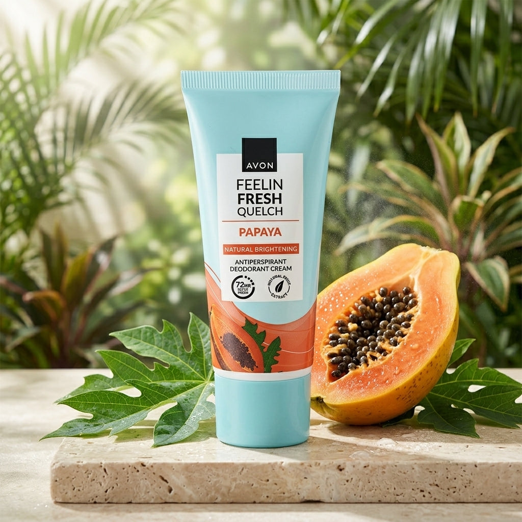 Avon Feelin' Fresh Quelch Papaya Anti-Perspirant Deodorant Cream – 50g