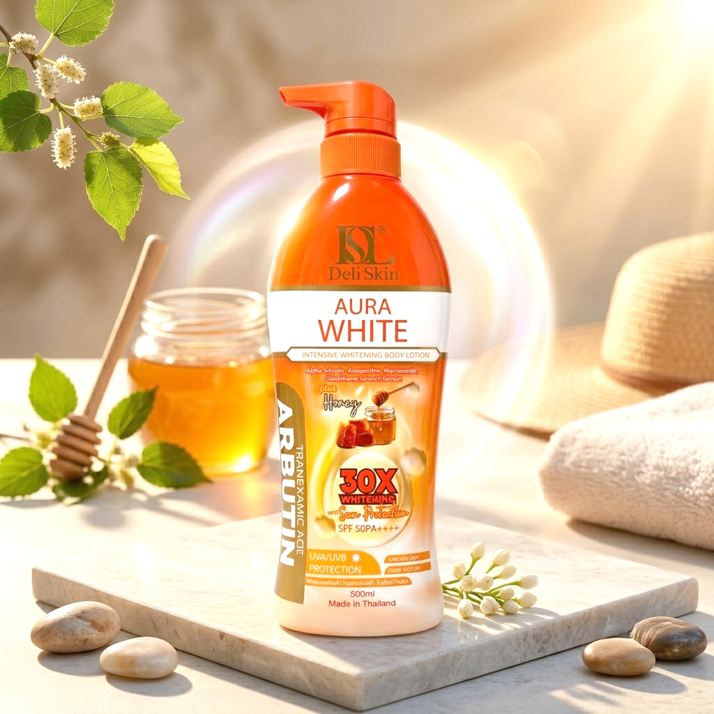 Deli Skin Aura White Body Lotion SPF50 PA++++ – 500ml
