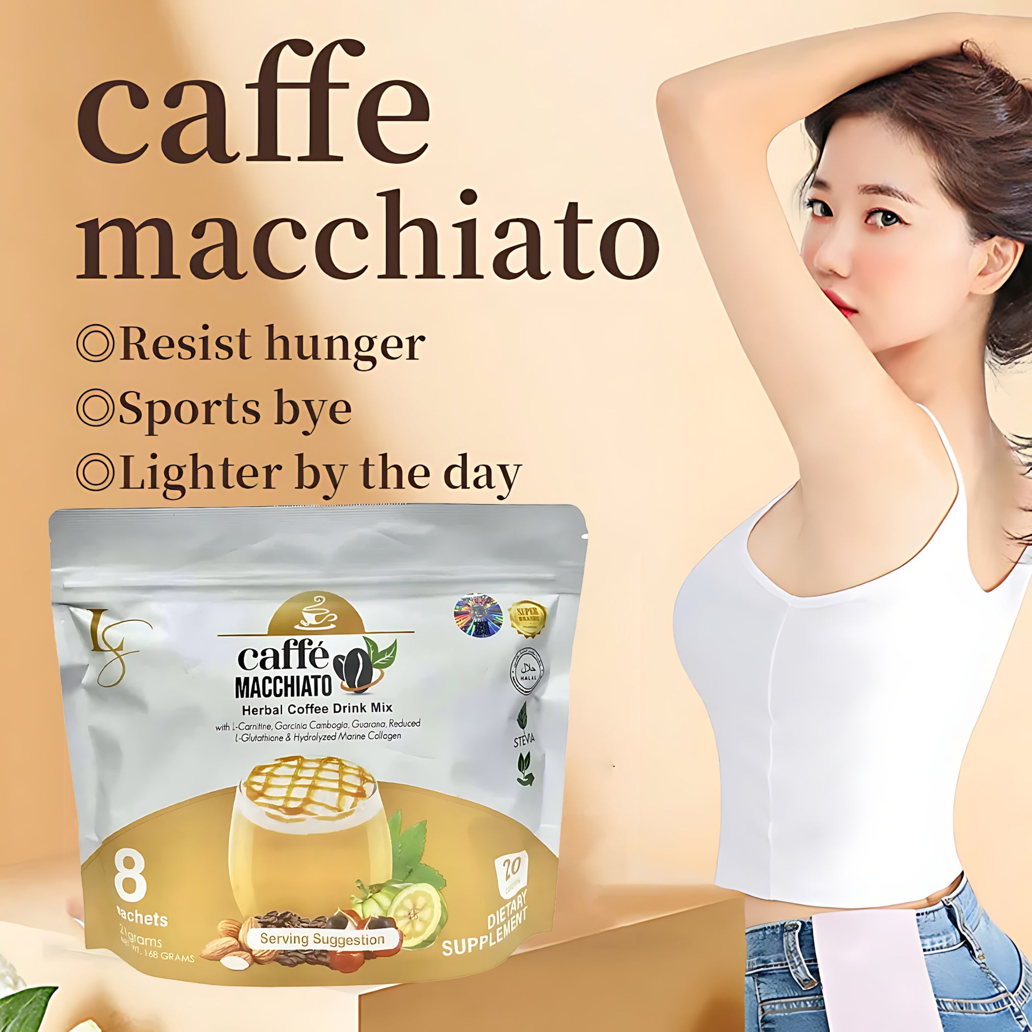 Luxe Slim Caffe Macchiato - 168g (21g×8 Sachets)