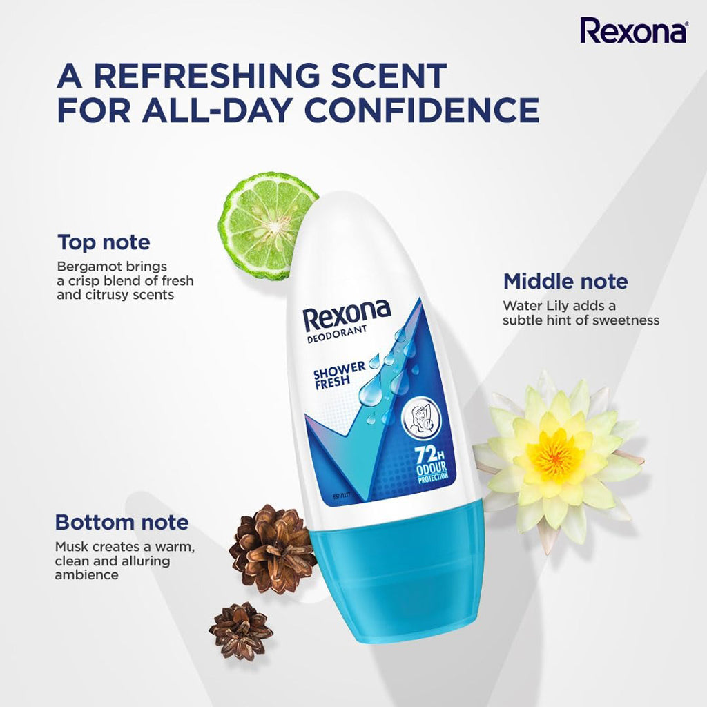 Rexona Shower Fresh Roll-On Deodorant for Women – 50ml