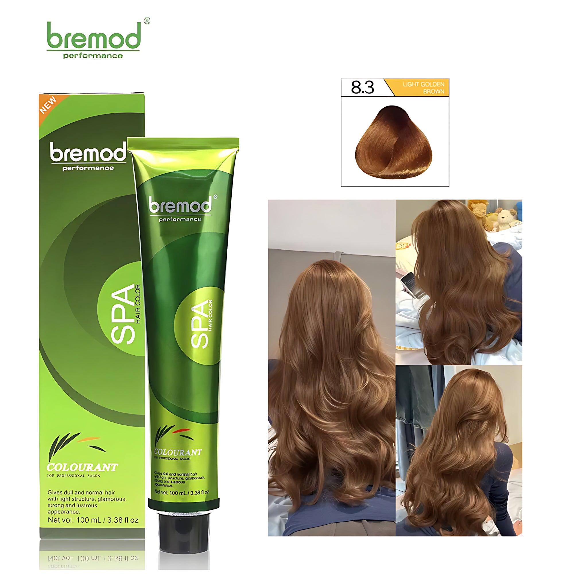 Bremod Performance 8.3 Light Golden Brown Hair Color  - 100ml