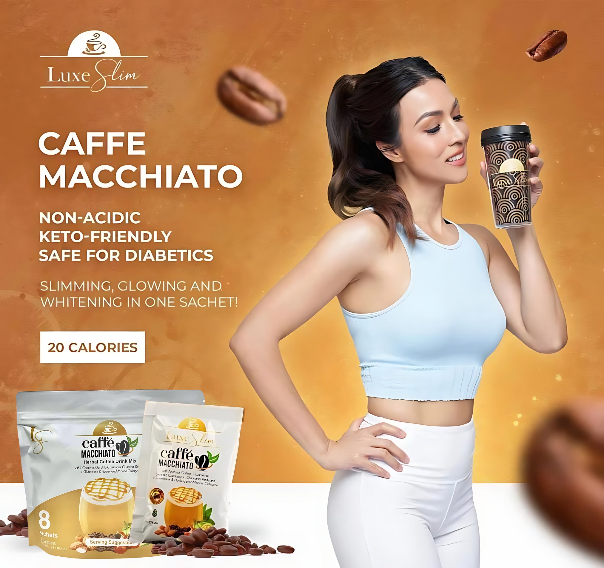 Luxe Slim Caffe Macchiato - 168g (21g×8 Sachets)