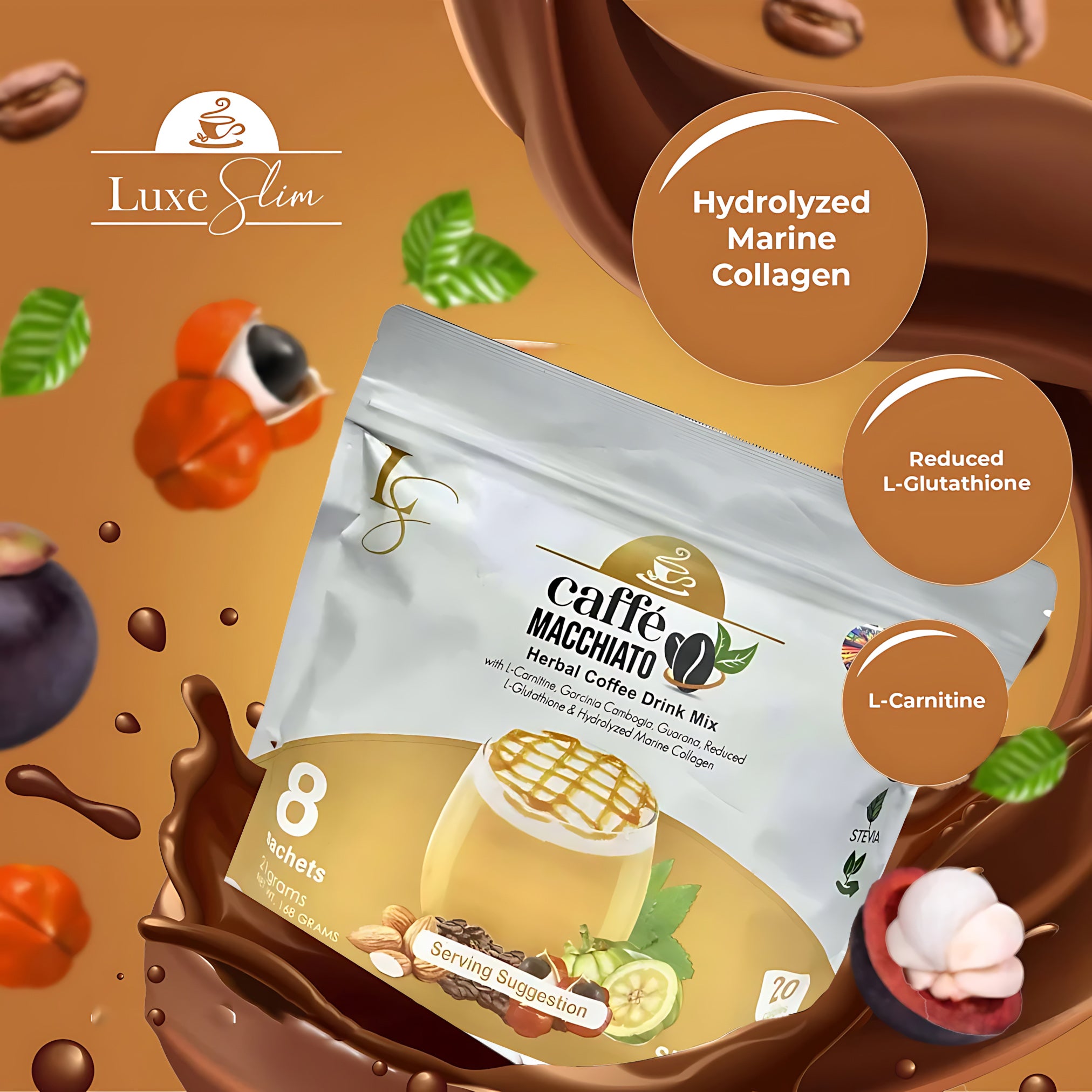 Luxe Slim Caffe Macchiato - 168g (21g×8 Sachets)