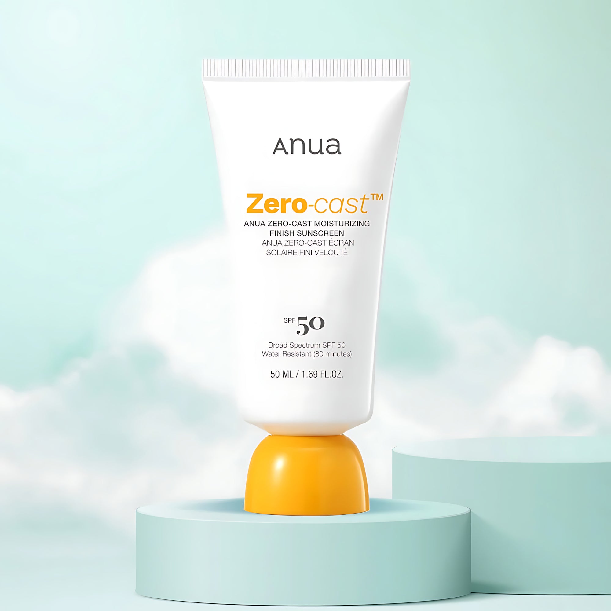 Anua Zero-Cast Moisturizing Finish Sunscreen – SPF 50+ PA++++ – 50ml