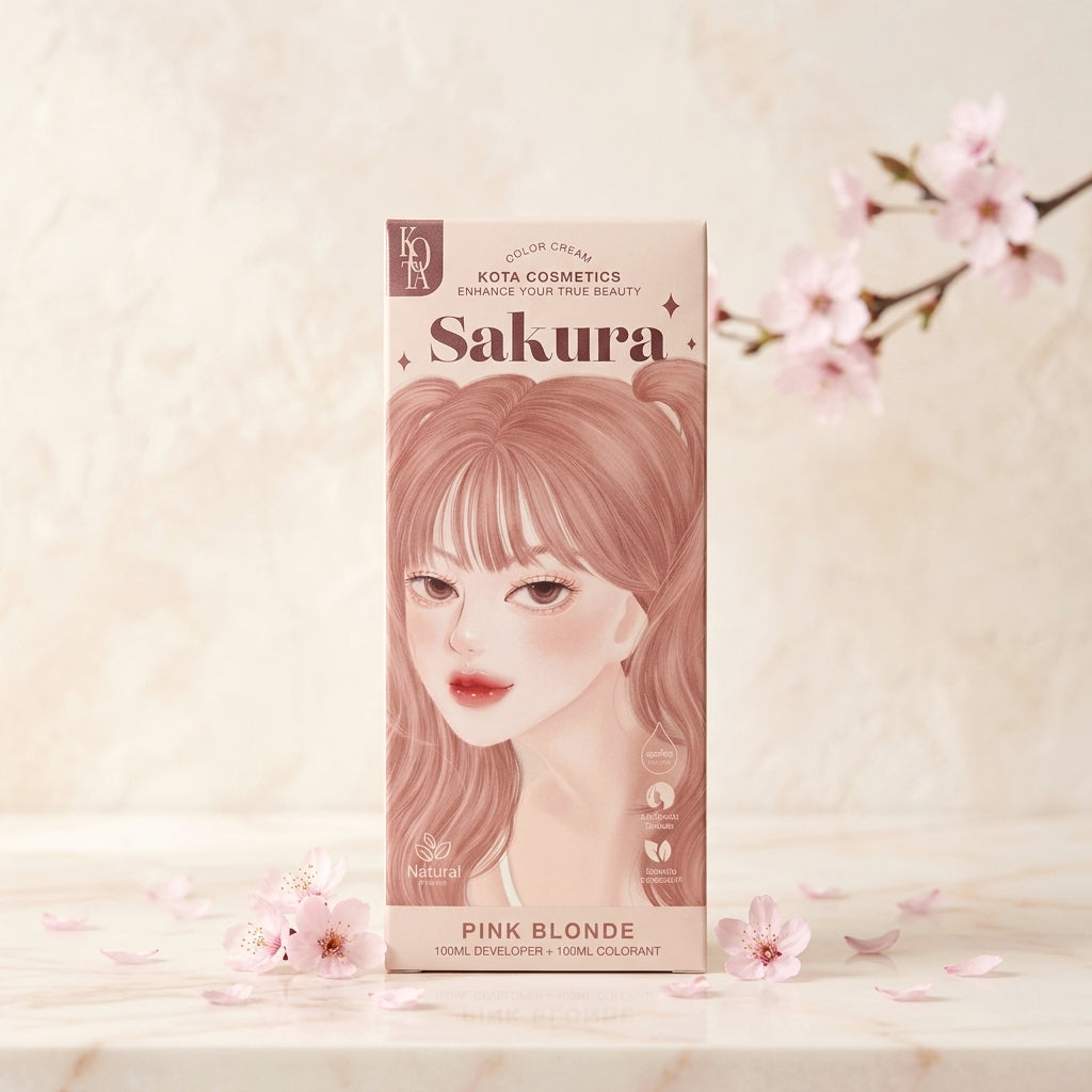 Kota Cosmetics Sakura Hair Color Set - Pink Blonde (100ml+100ml)