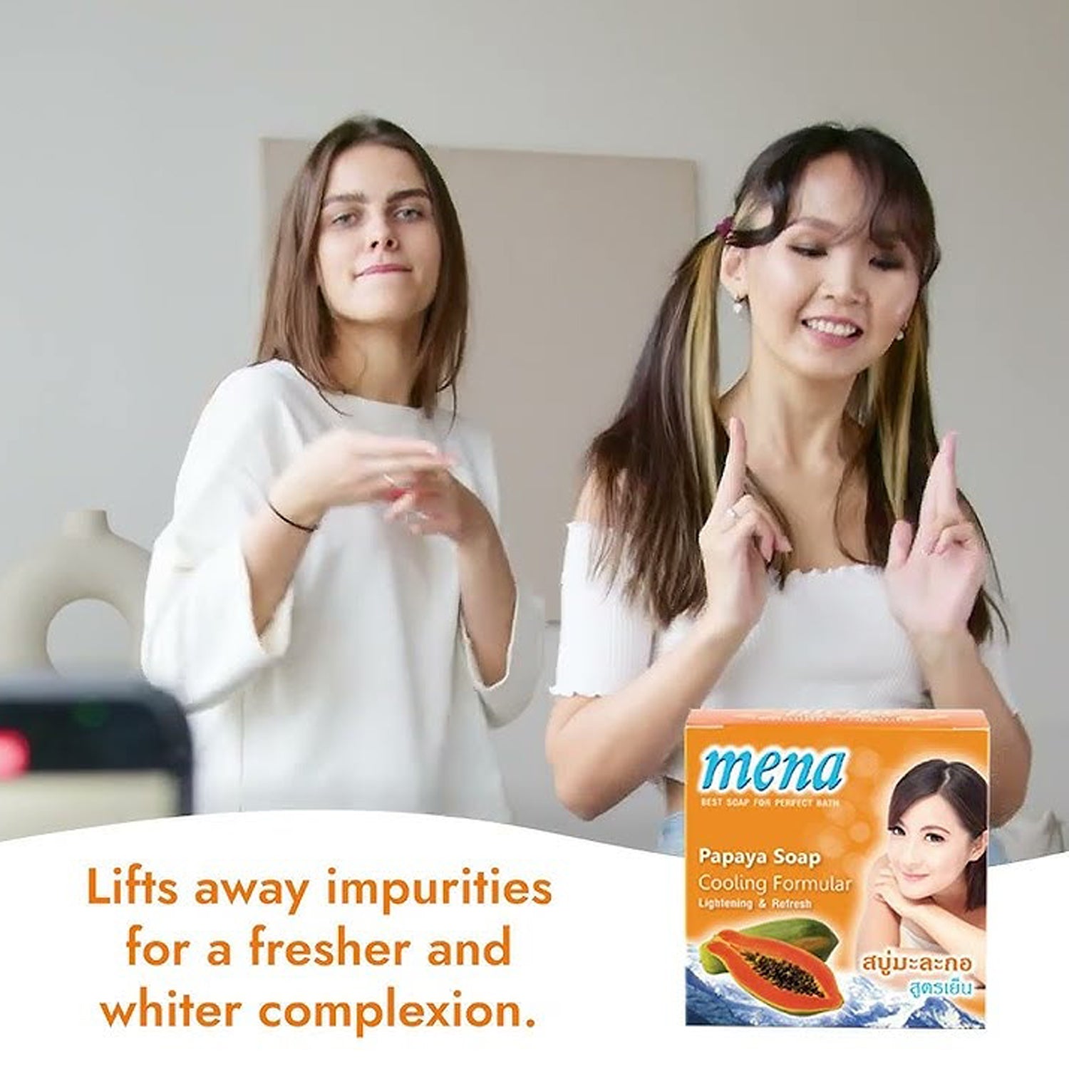 MENA Papaya Soap – Cooling Formular Lightening & Refresh (150g)