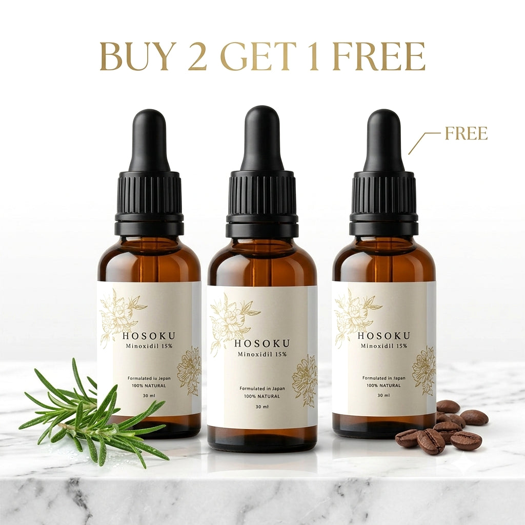 HOSOKU Minoxidil 15% Hair Regrowth Oil – 30ml (BUY 2 GET 1 FREE) Offer