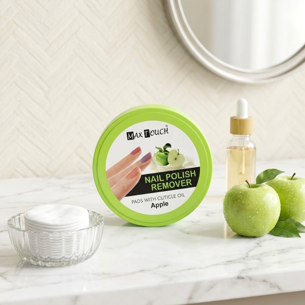 Max Touch Nail Polish Remover Pads with Cuticle Oil (32 Pads)