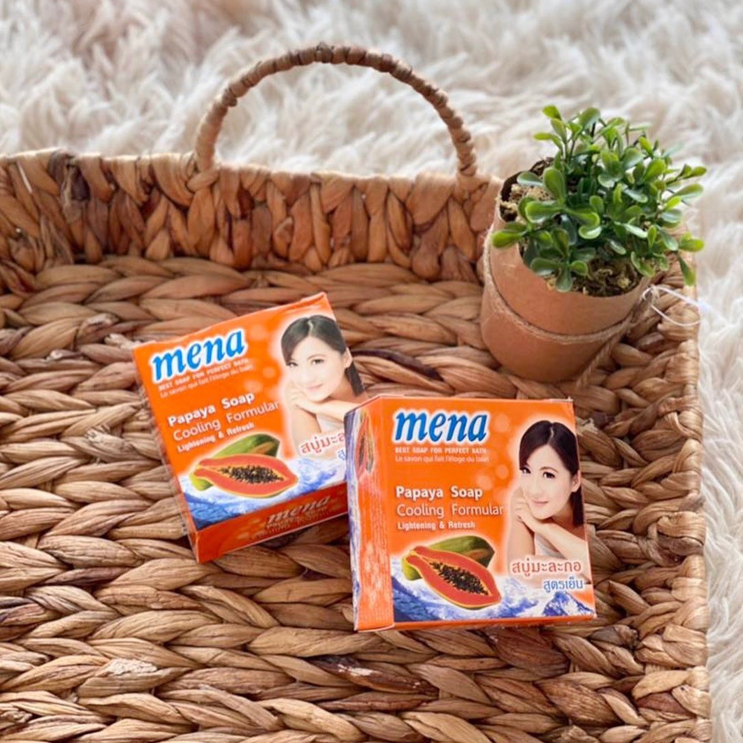 MENA Papaya Soap – Cooling Formular Lightening & Refresh (150g)
