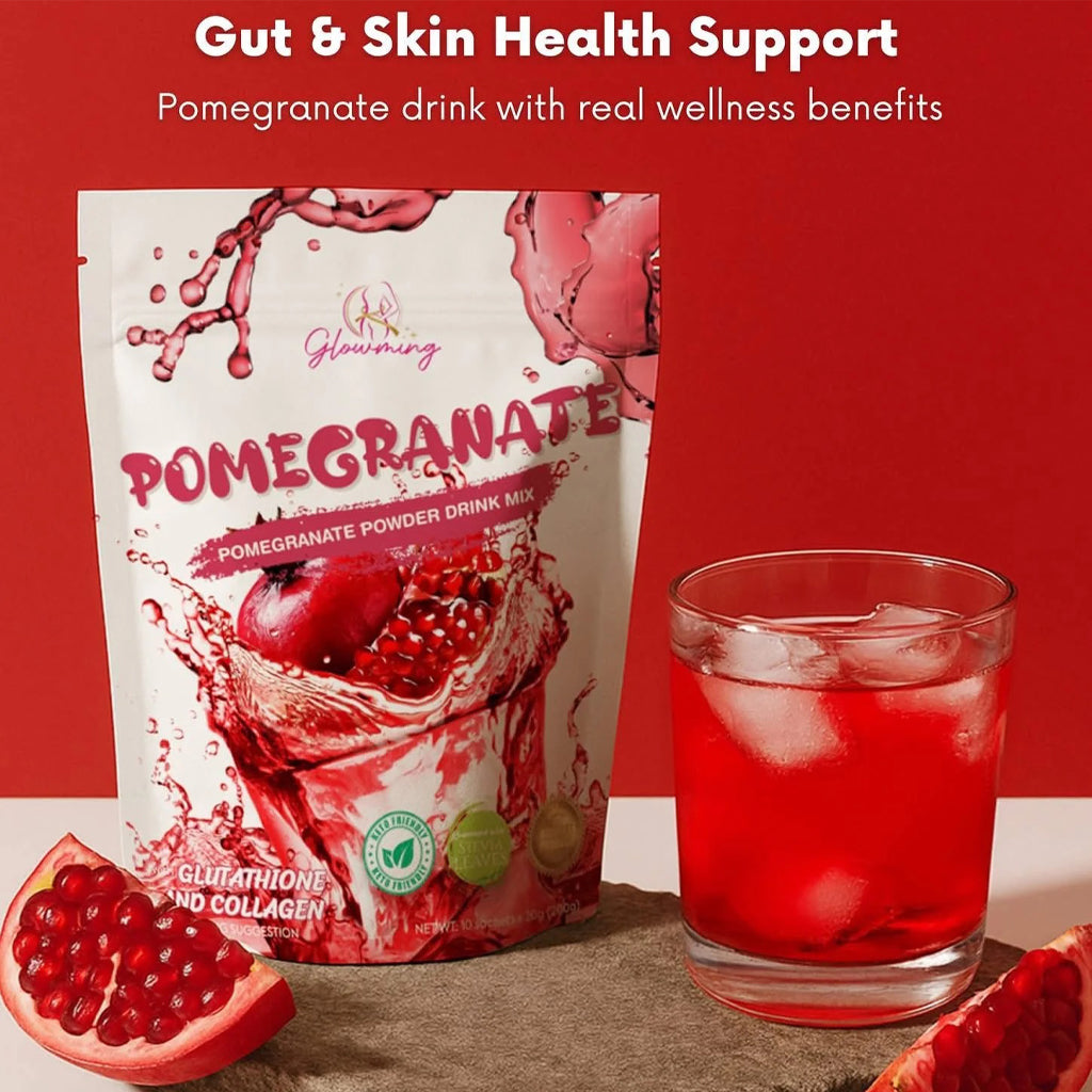 Glowming Pomegranate With Glutathione & Collagen Powder Drink Mix  – 20g x 10 Sachets