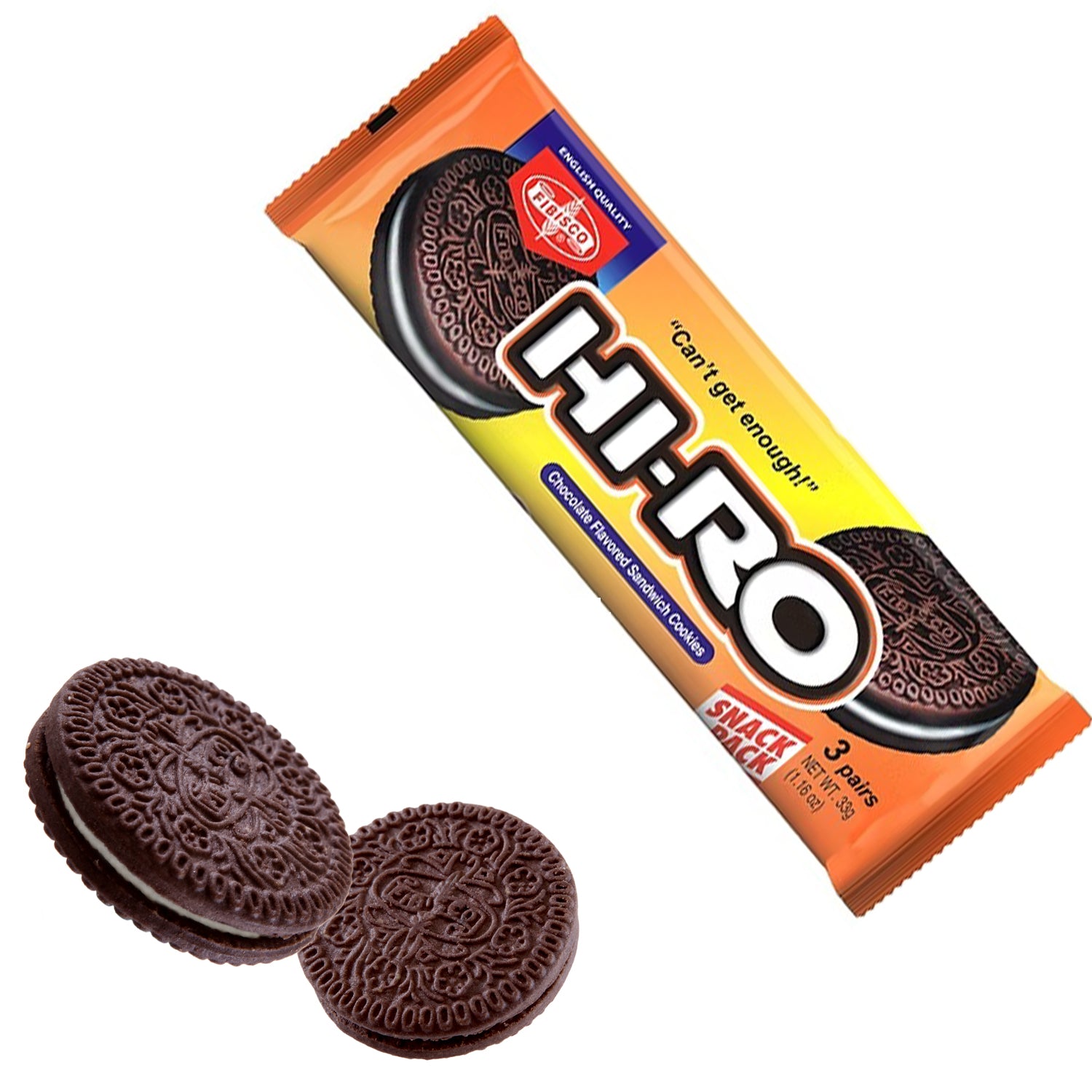 Fibisco Hi-Ro Chocolate Flavored Sandwich Cookies (10 Packs x 33g)