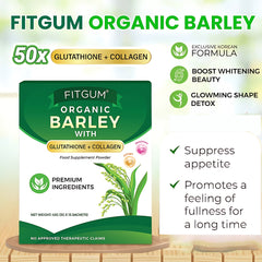 Fitgum Organic Barley Weight Loss Detox Powder – 45g (15 x 3g Sachets)