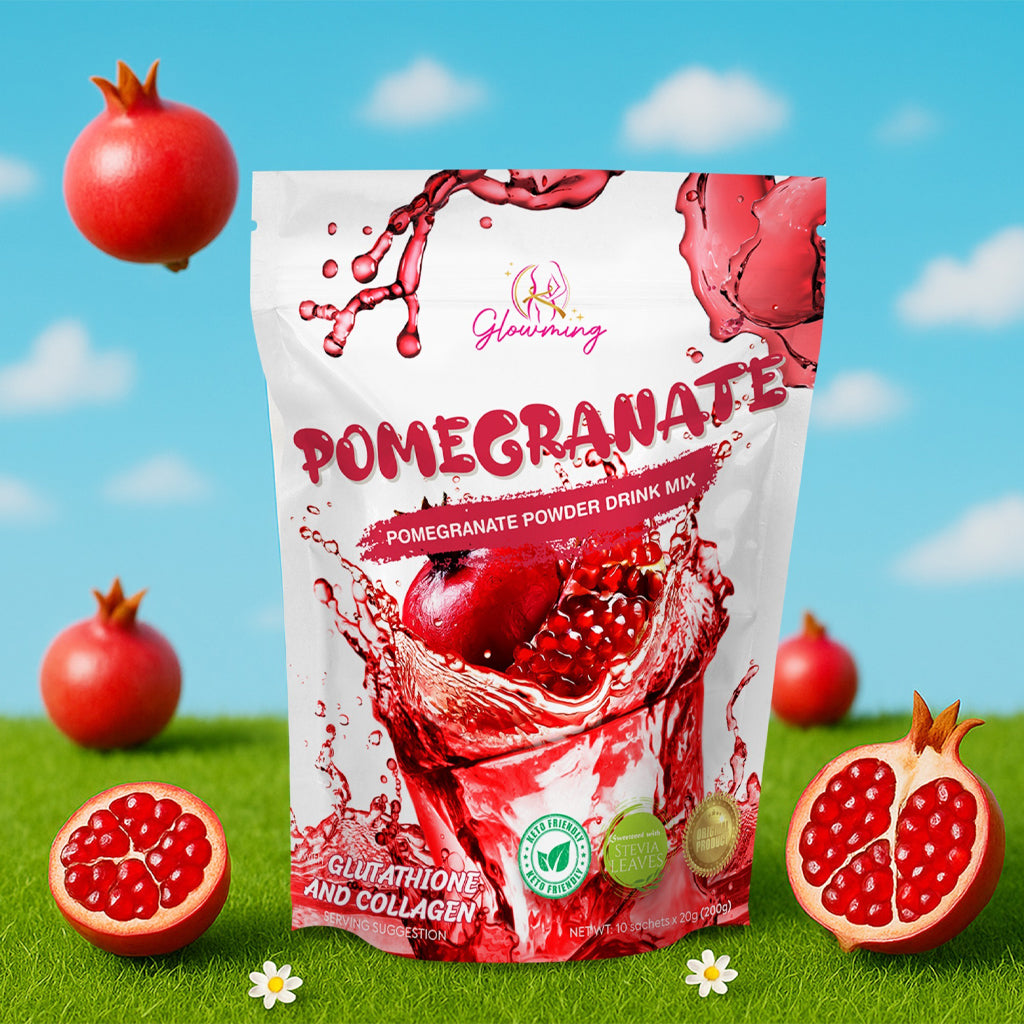 Glowming Pomegranate With Glutathione & Collagen Powder Drink Mix  – 20g x 10 Sachets