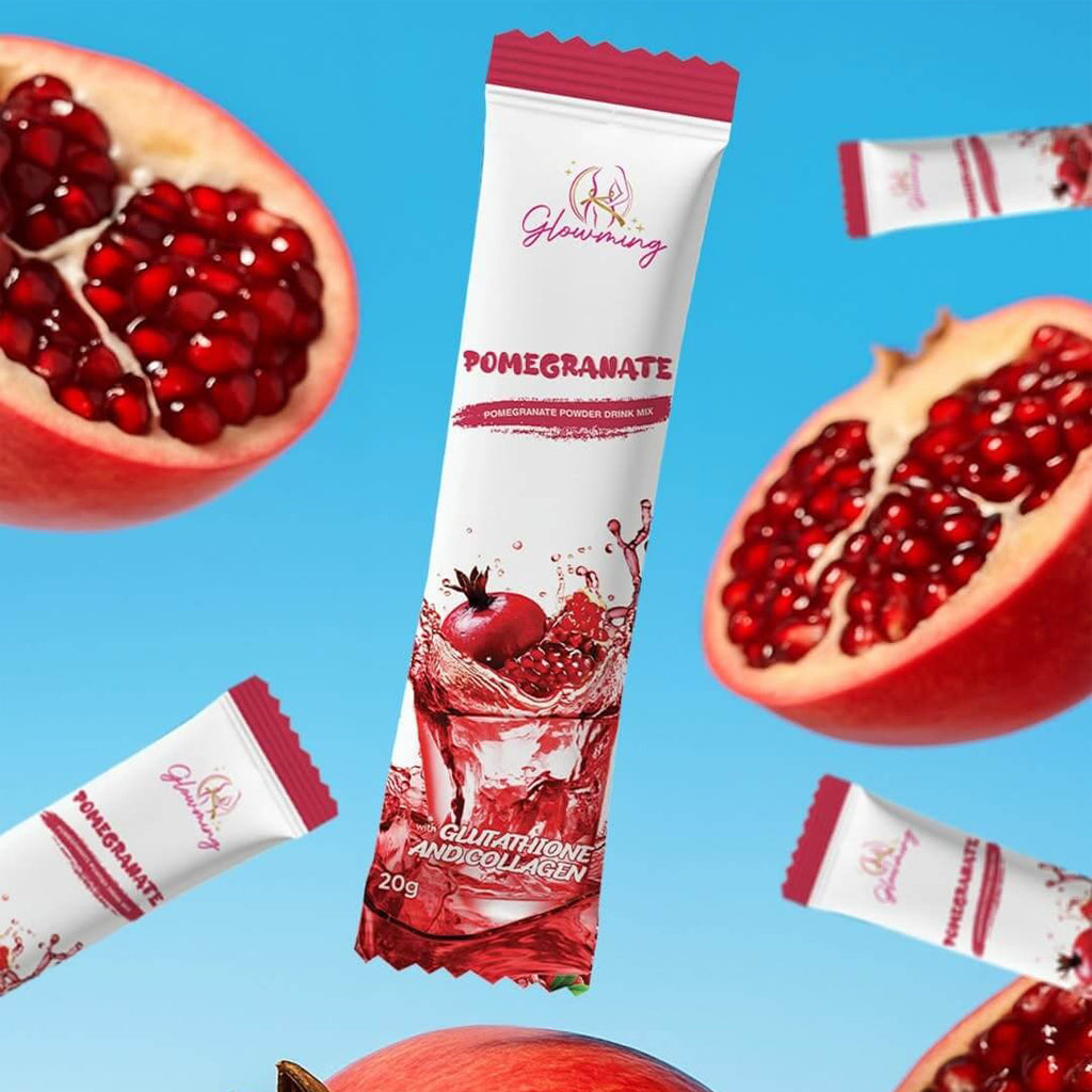 Glowming Pomegranate With Glutathione & Collagen Powder Drink Mix  – 20g x 10 Sachets