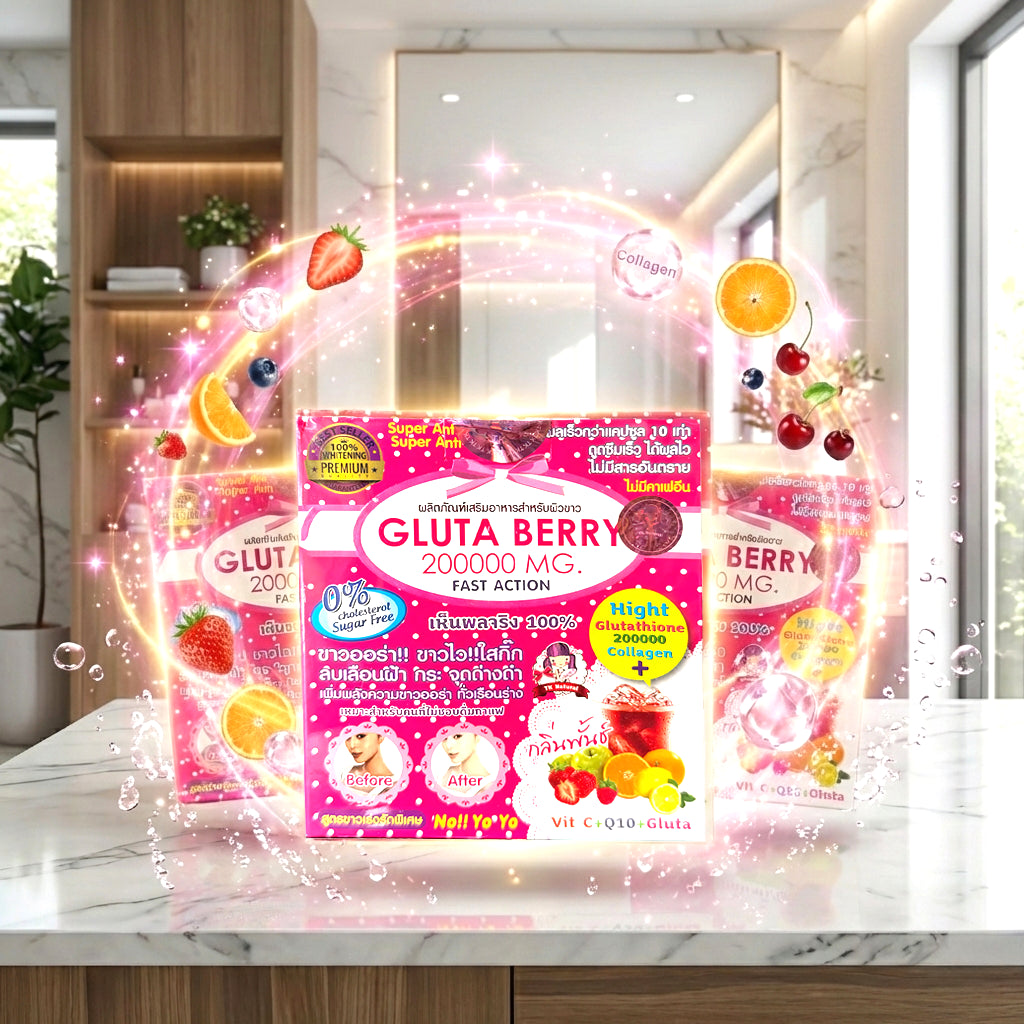 Gluta Berry 200,000mg Beauty Drink - 10 Sachets (3 Pcs Combo)