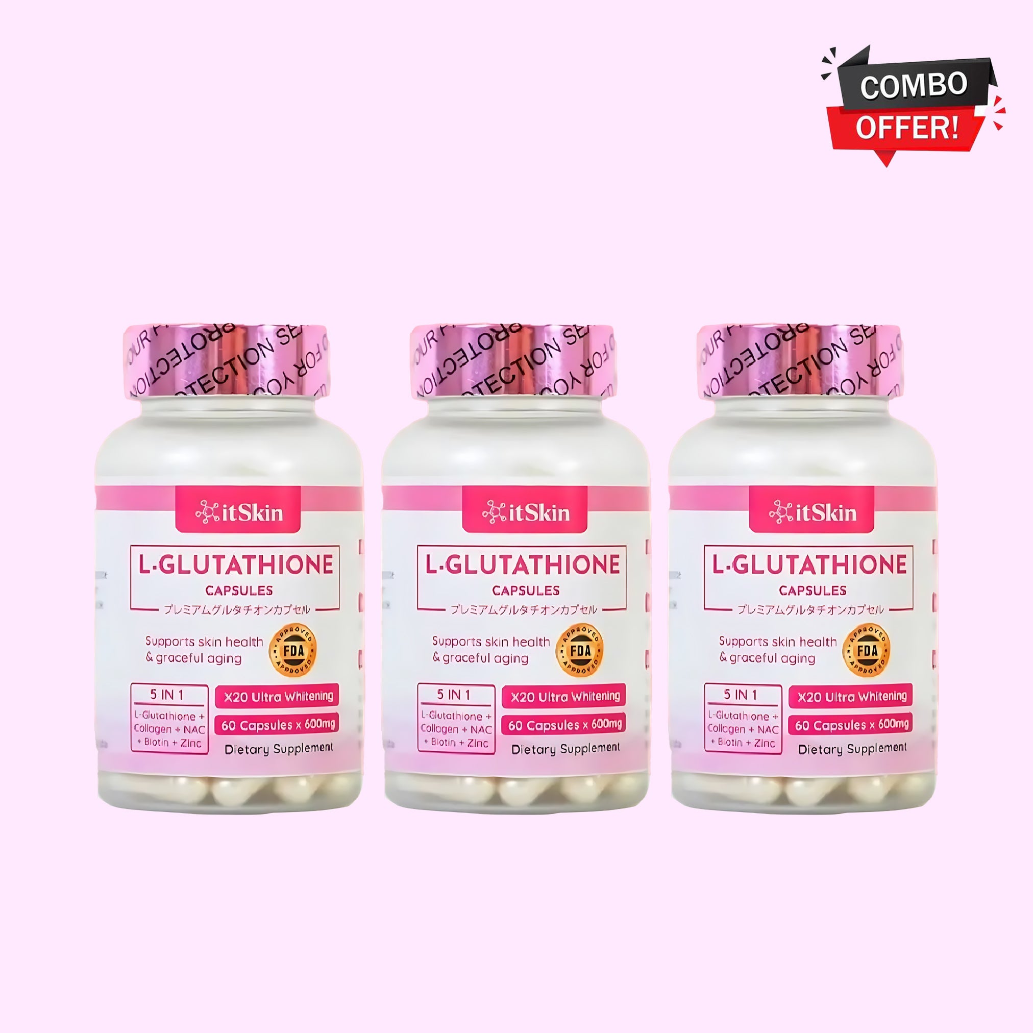 Itskin L-Glutathione Capsule with Collagen & Biotin 60 Capsules (3 P Sige Mart UAE Itskin L-Glutathione Capsule with Collagen & Biotin 60 Capsules (3 P Sige Mart UAE