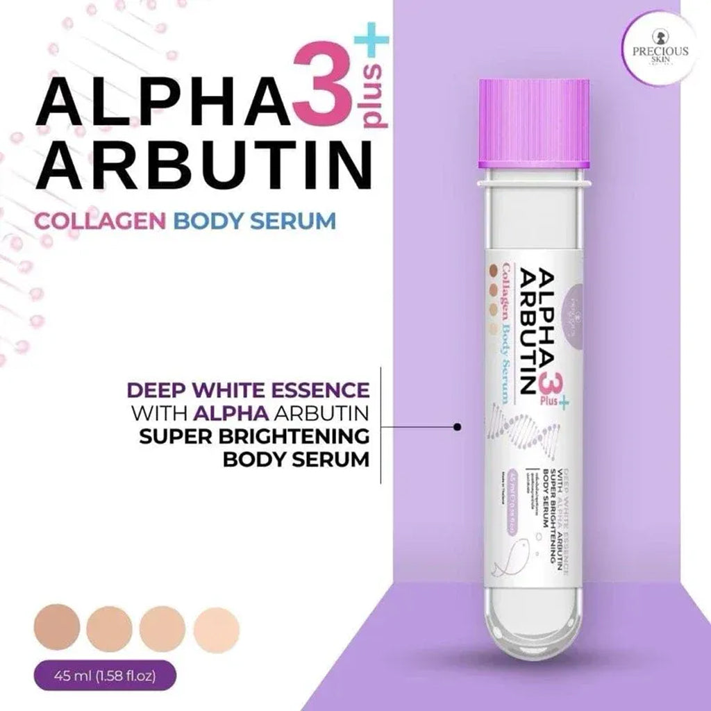 Precious Skin Alpha Arbutin 3 Plus Collagen Super Brightening Body Serum 45ml - Purple