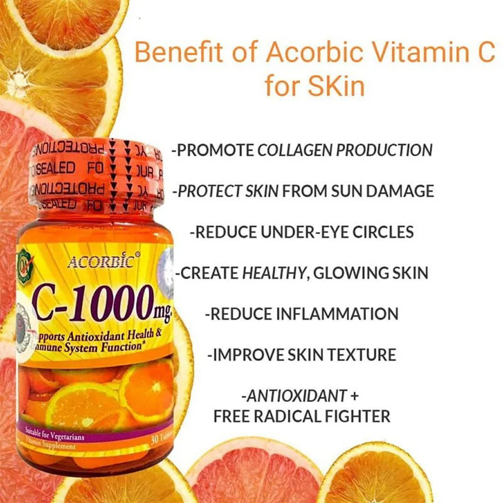 Acorbic C-1000mg Vitamin C Supplement – 30tab