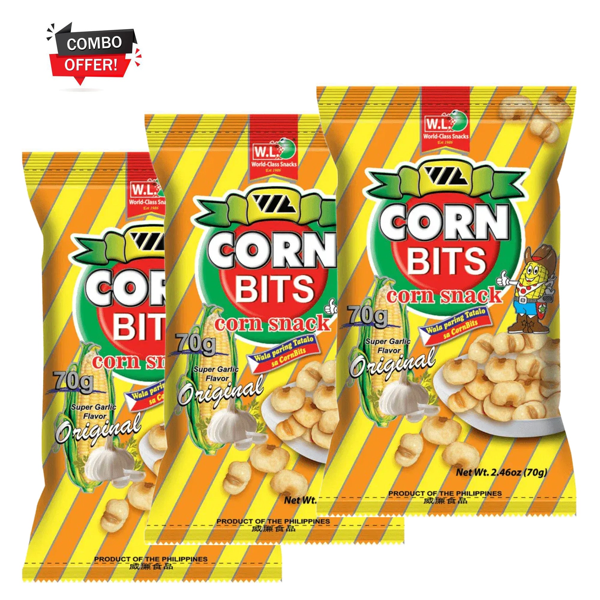 WL Food Corn bits Snack Original 70g - Combo Offer