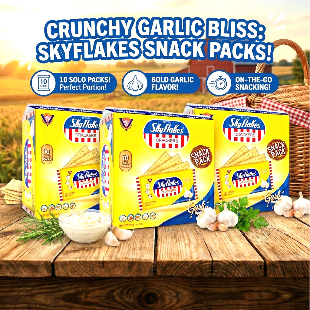 M.Y.San SkyFlakes Garlic Flavour Crackers – 250g (3 Packs Combo)