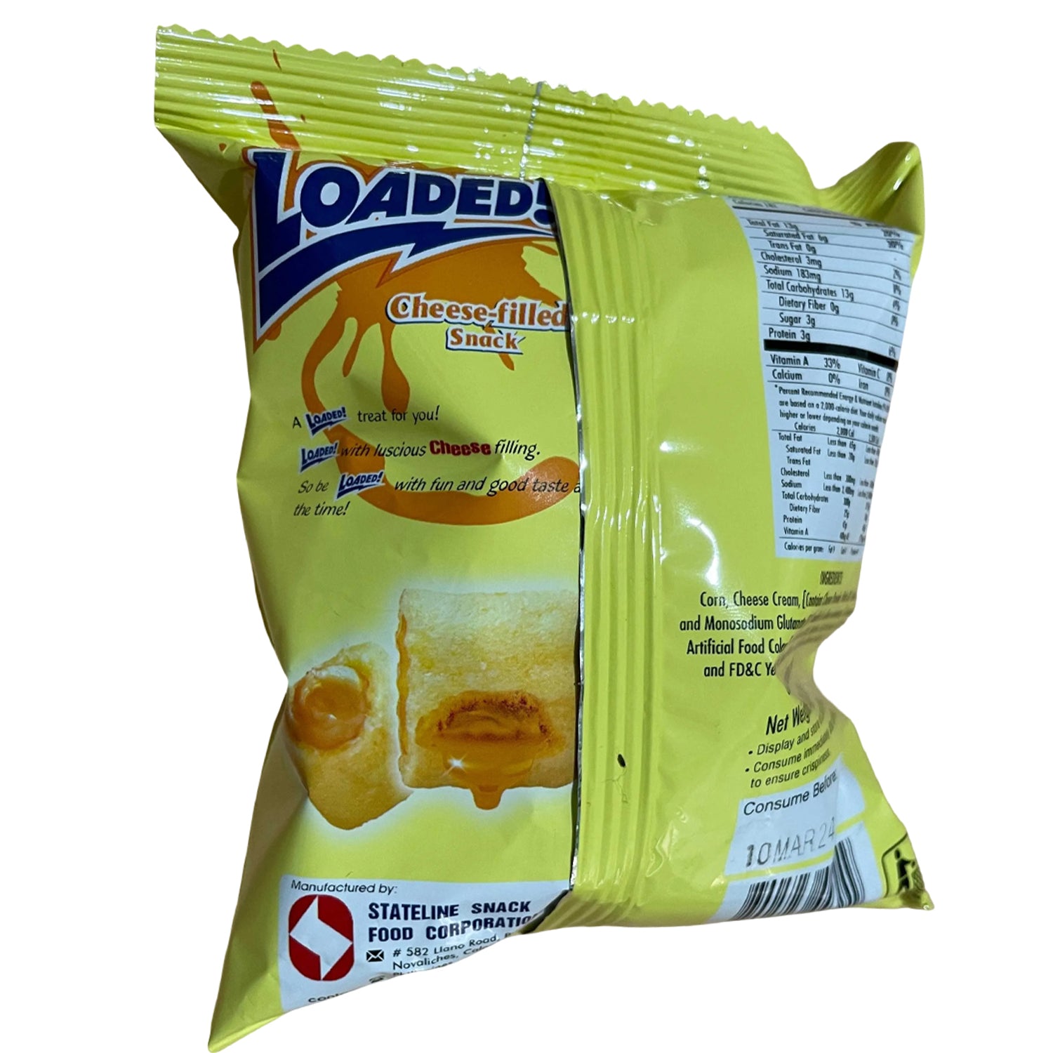 Stateline Loaded! Cheese Filled Snack - 32g