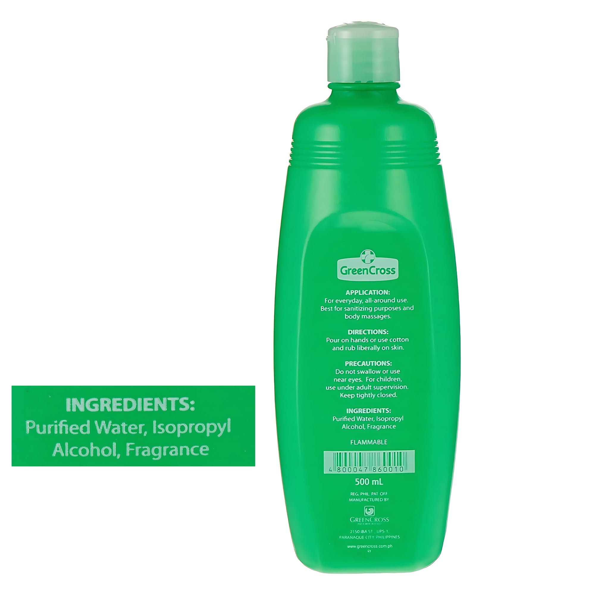 Green Cross Isopropyl Alcohol 40% Solution – 500 mL
