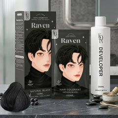 Kota Cosmetics Raven Hair Color Set - Natural Black (100ml + 100ml)