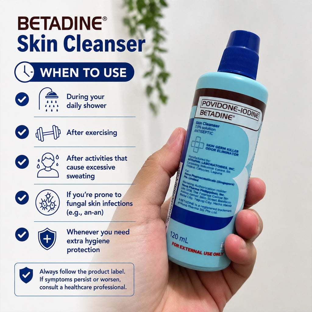 Betadine Povidone-Iodine Skin Cleanser 7.5% Solution – 120ml