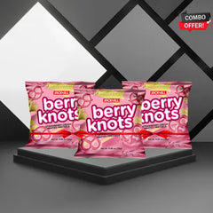 Jack 'n Jill Berry Knots – Strawberry Cream Coated Pretzels (25g x 3 Combo Pack)