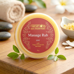 Creations Spa Essentials Massage Rub Zest With Virgin Coconut Oil And Beeswax – 50g