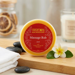 Creations Spa Essentials Massage Rub Zest With Virgin Coconut Oil And Beeswax – 50g