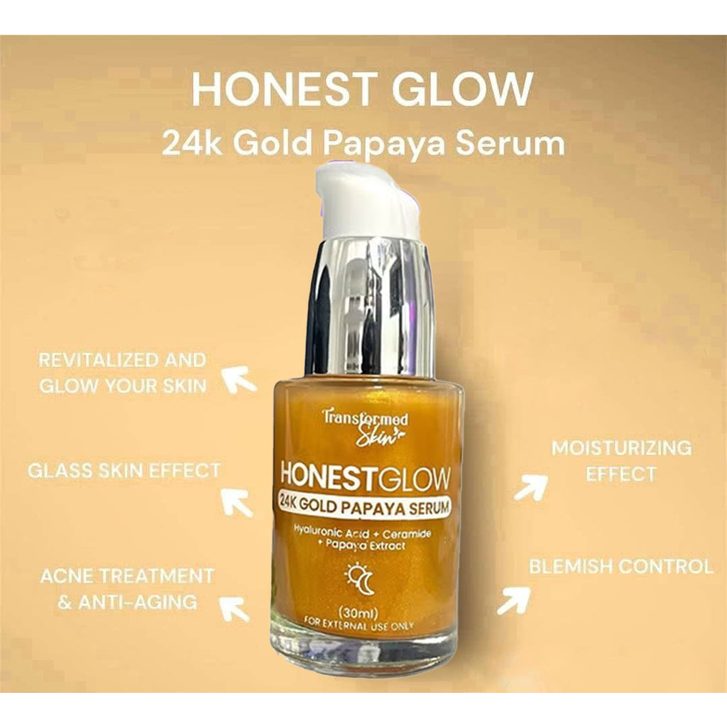Honest Glow 24K Gold Papaya Serum - 30ml