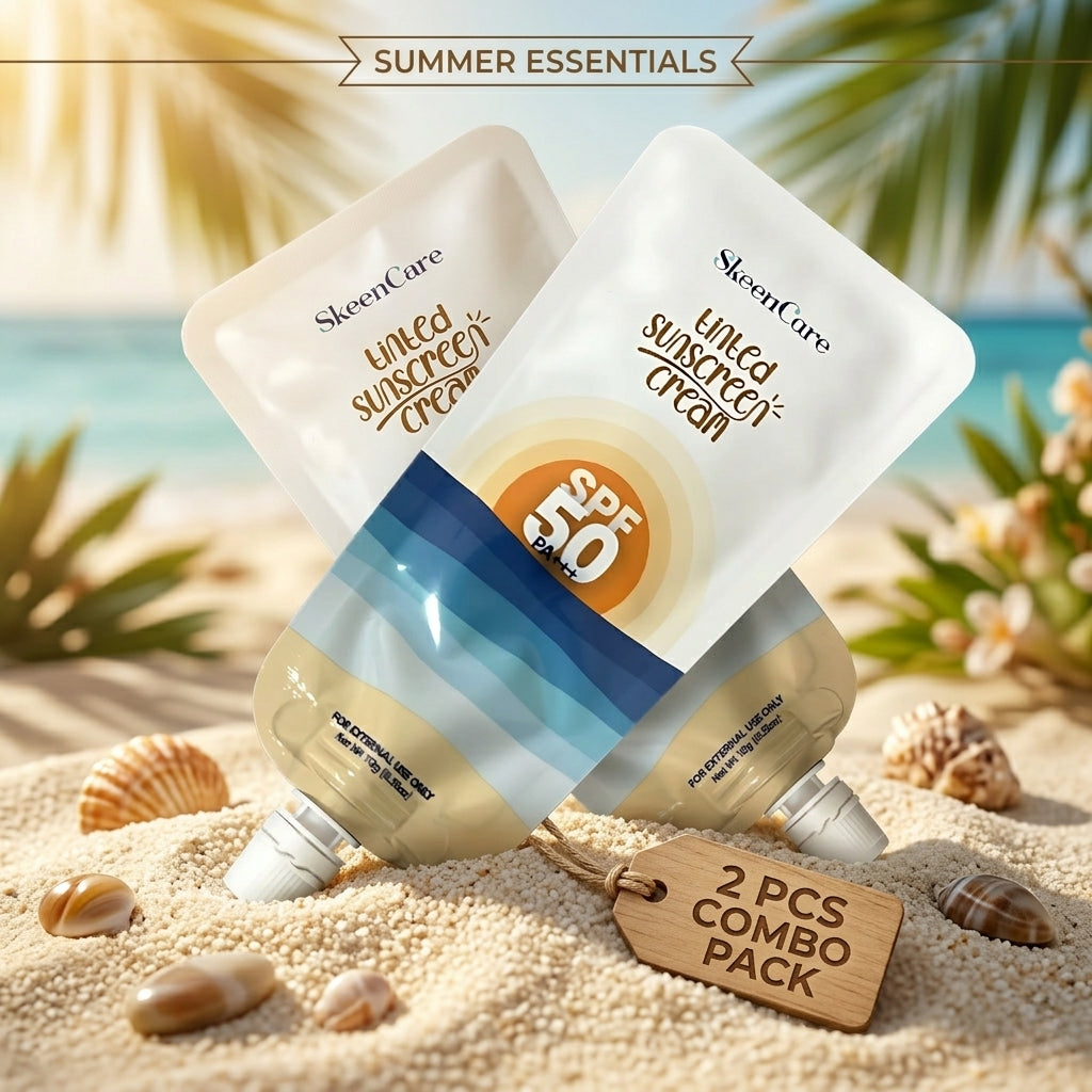 SkeenCare Tinted Sunscreen Cream SPF 50 PA+++ – 2pcs Combo