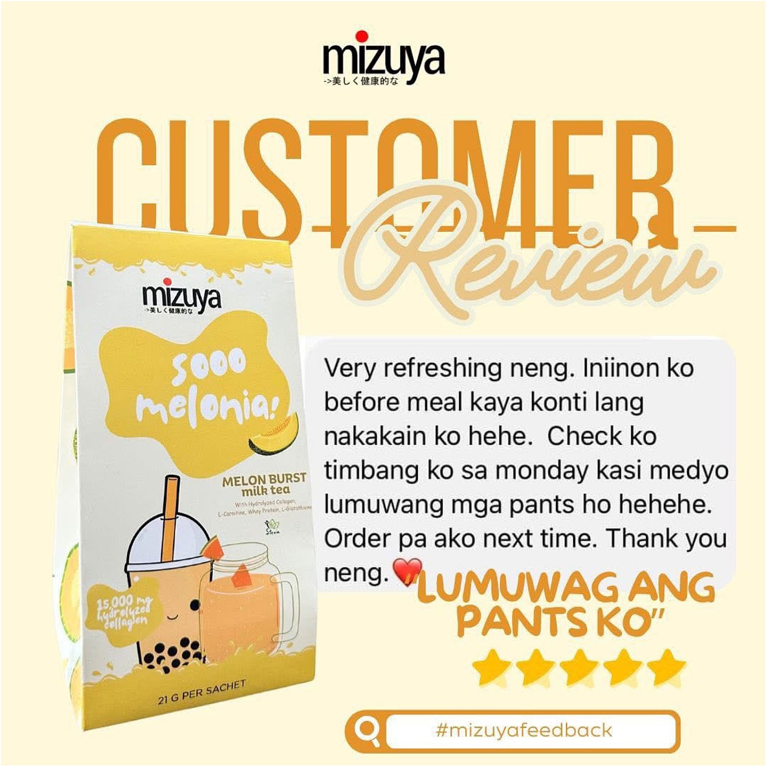 Mizuya Sooo Melonia! Melon Burst Milk Tea - 21g × 10 Sachets