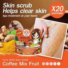 888 Total White Body Scrub – Coffee Mix Fruit (250g)