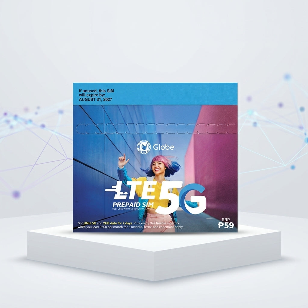 Globe 5G LTE Prepaid SIM Card – Tri-Cut (Standard/Micro/Nano) | Philippines | With Promo Data