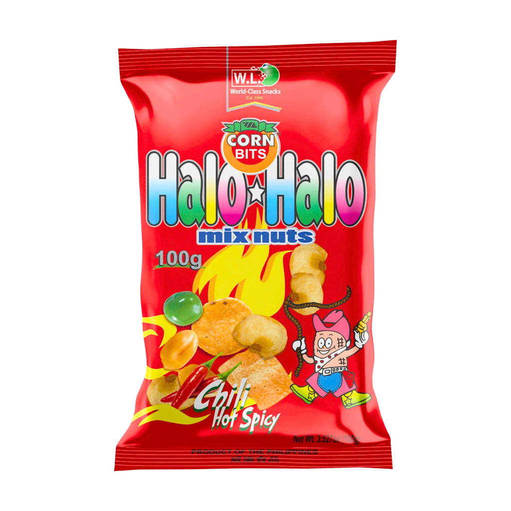 Corn Bits Halo-Halo Mix Nuts – Chili Hot Spicy Flavor  | 100g Snack Pack