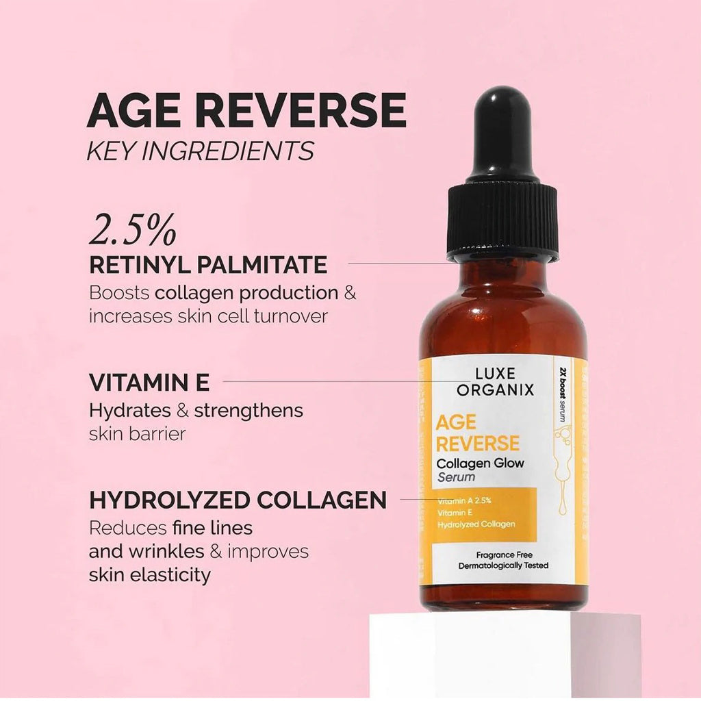 Luxe Organix Age Reverse Collagen Glow Serum – 30ml