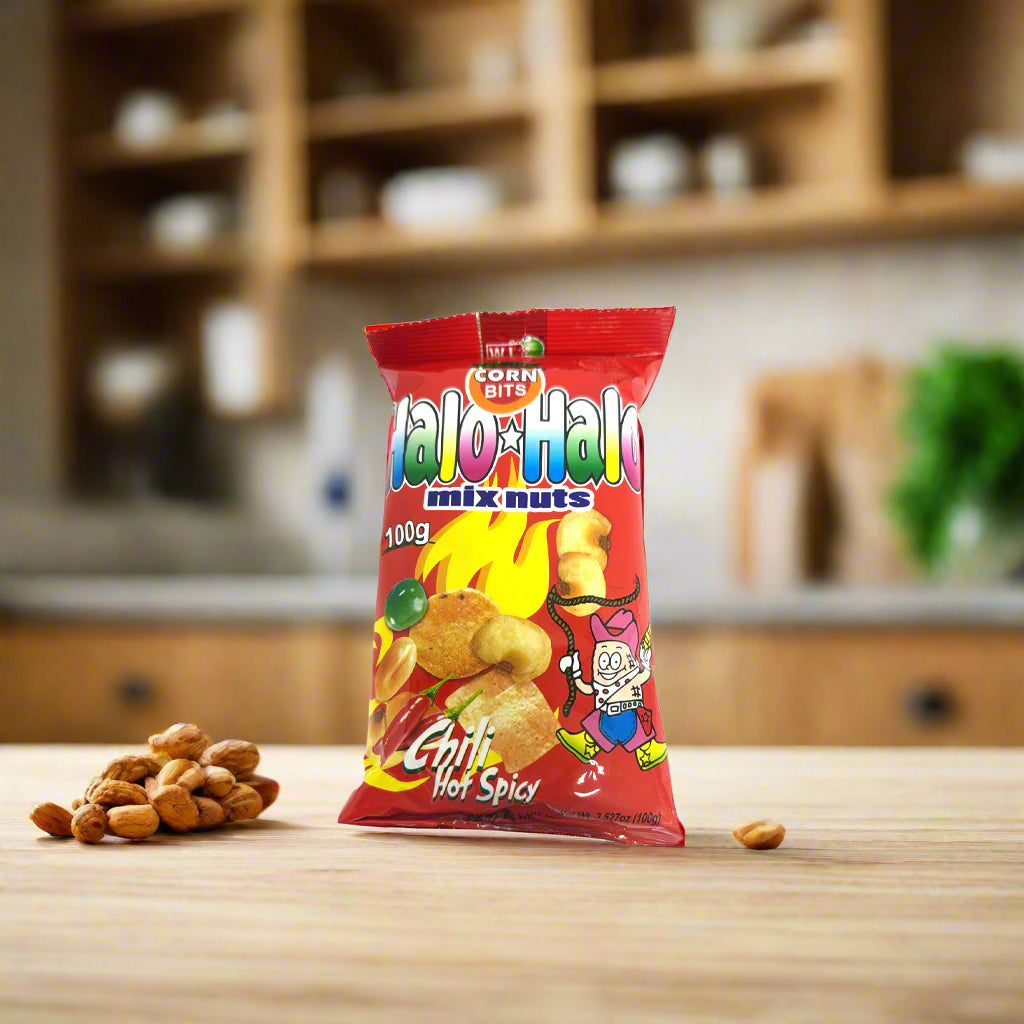 Corn Bits Halo-Halo Mix Nuts – Chili Hot Spicy Flavor  | 100g Snack Pack