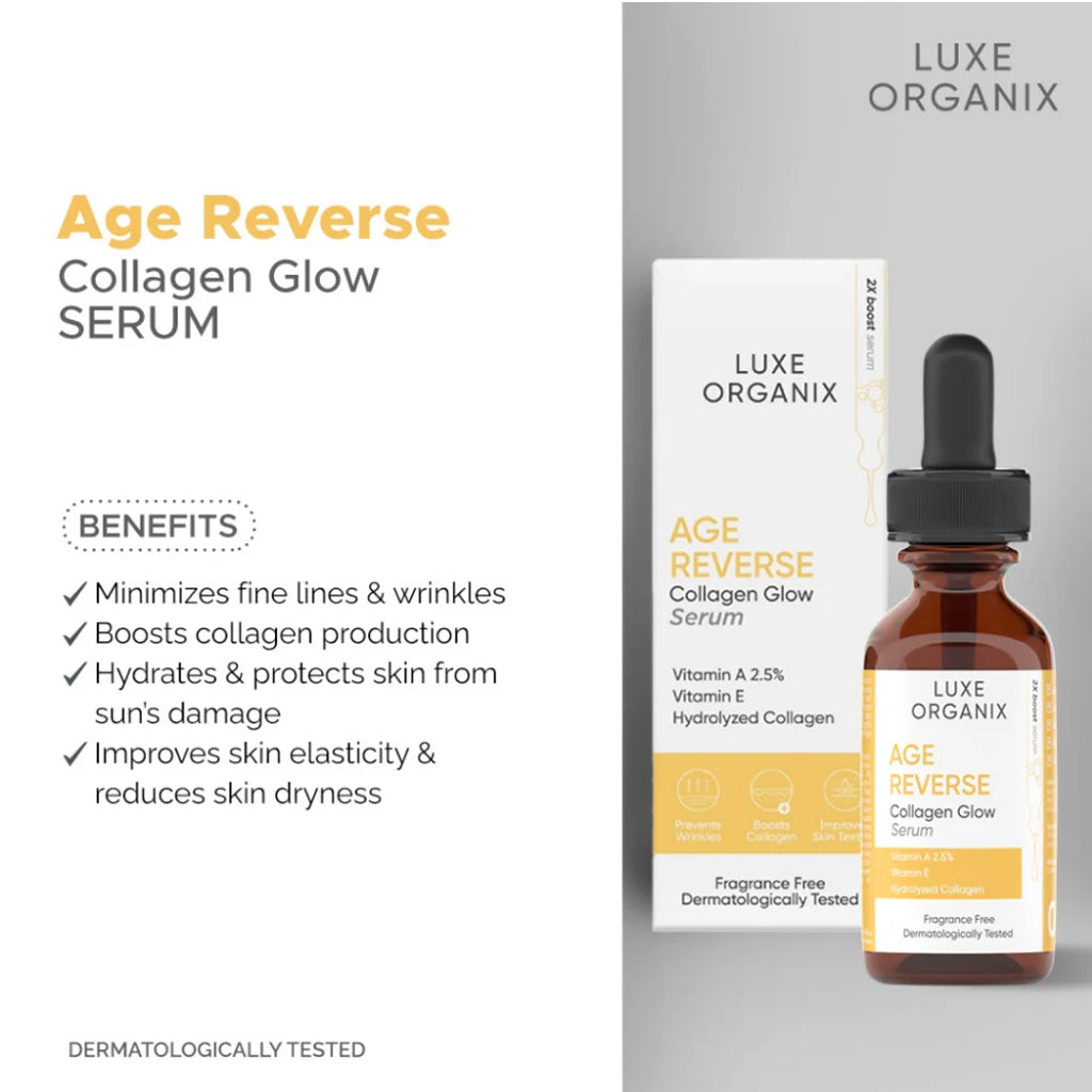 Luxe Organix Age Reverse Collagen Glow Serum – 30ml
