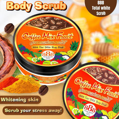 888 Total White Body Scrub – Coffee Mix Fruit (250g)