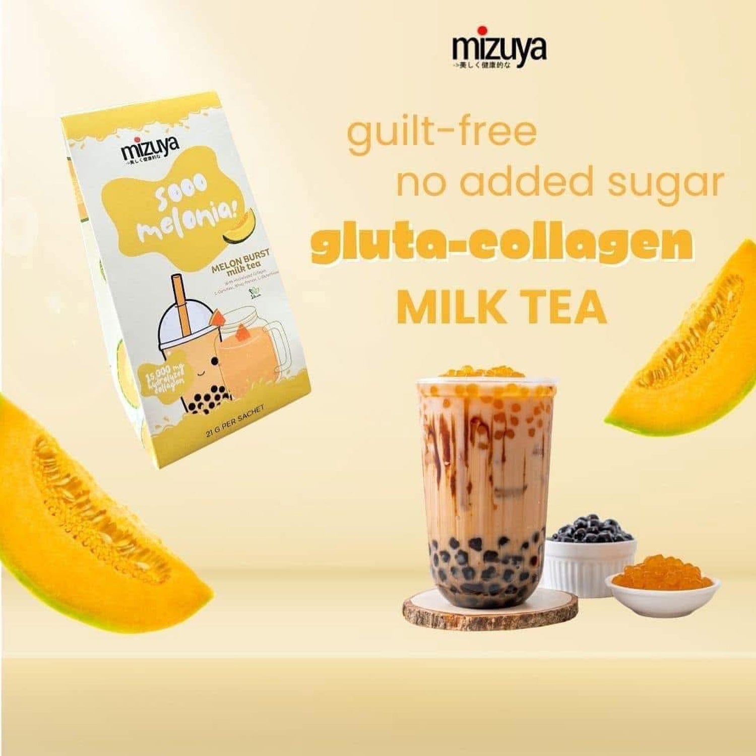 Mizuya Sooo Melonia! Melon Burst Milk Tea - 21g × 10 Sachets