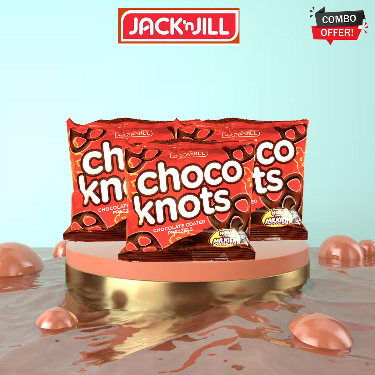 Jack ‘n Jill Choco Knots – 28g x 3 Combo Pack