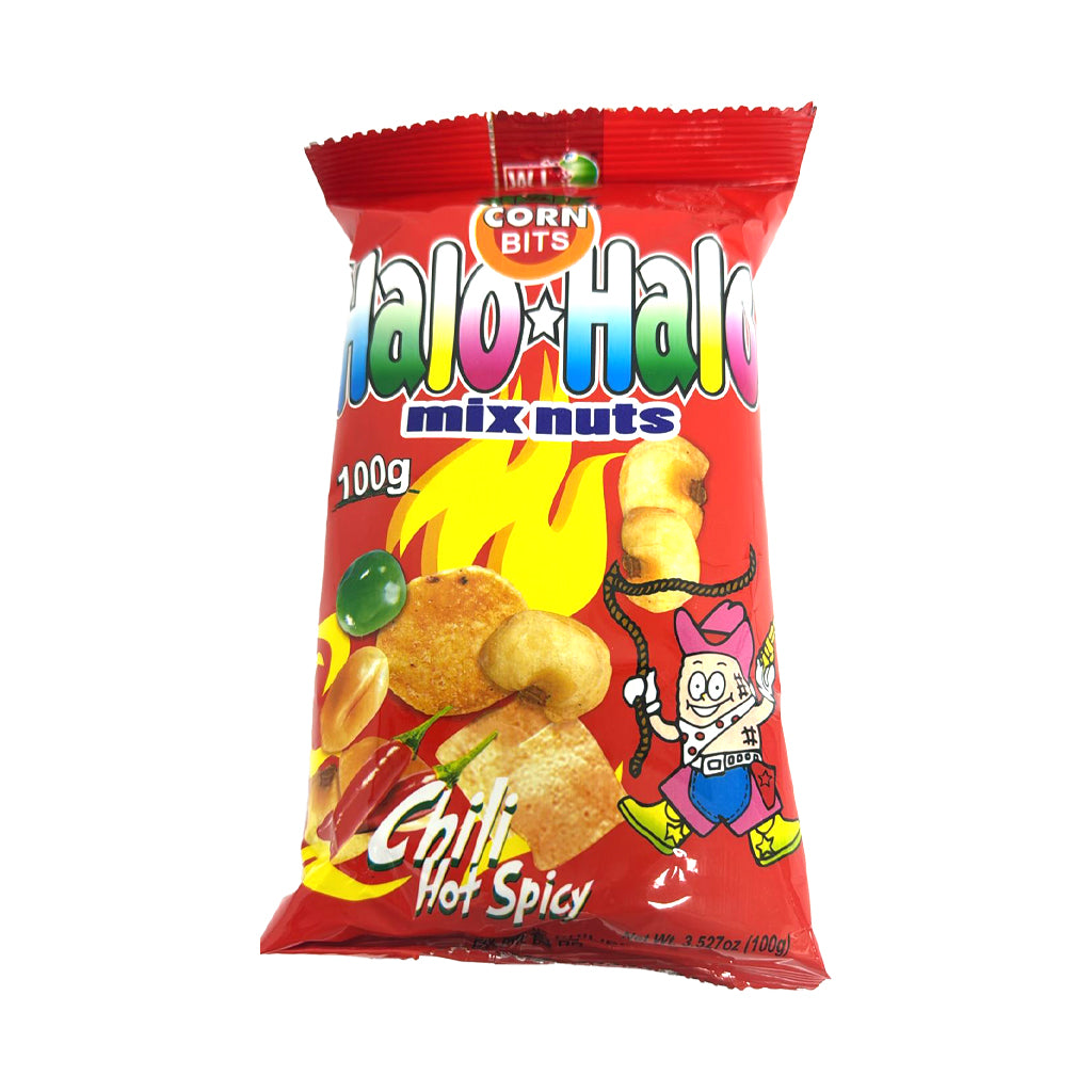 Corn Bits Halo-Halo Mix Nuts – Chili Hot Spicy Flavor  | 100g Snack Pack